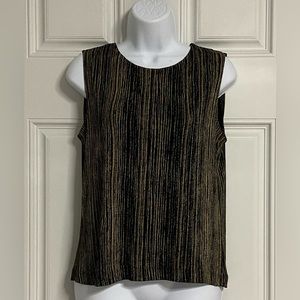 T5- SOFTWEAR Gold Stripe Slinky Knit Sleeveless Top